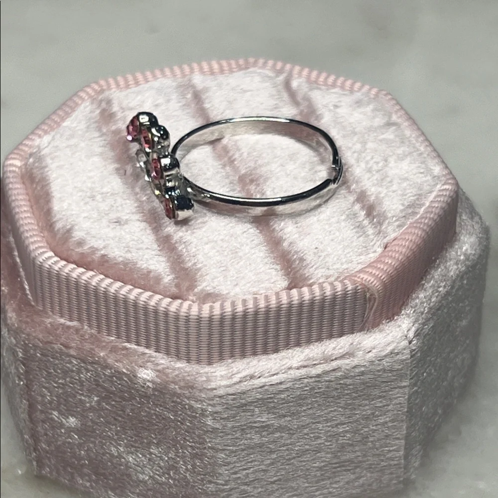 Artisan Pink and Silver Princess Crown Ring